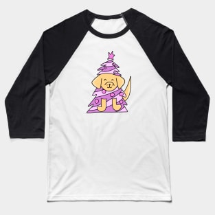 Cute Dog in a Pink Christmas Tree with Ornaments, made by EndlessEmporium Baseball T-Shirt